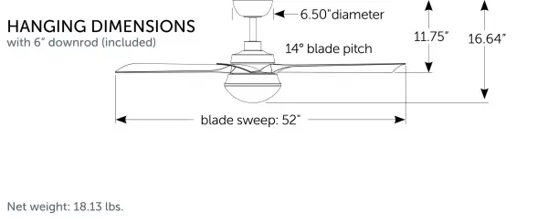 The Barlow by Fanimation is the perfect blend of transitional style and soft contemporary design, bringing a warm and inviting presence to any room. Its distinctive pendant-inspired integrated LED light kit creates an elegant focal point while providing comfortable, ambient illumination through an opal frosted shade. Powered by an energy-efficient AC motor, Barlow delivers reliable airflow and year-round comfort with reversible operation. Damp rated for both indoor and covered outdoor spaces, this versatile ceiling fan is equally at home in living rooms, bedrooms, sunrooms, and covered patios. Smart home compatibility with fanSync Wi-Fi (optional control required) adds modern convenience, making Barlow a stylish and functional addition to virtually any décor. - alternate view