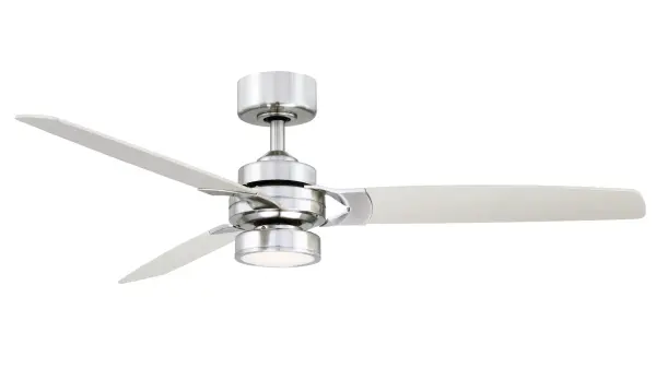The Amped ceiling fan delivers exceptional airflow efficiency at 71 CFM/W with a sleek contemporary design. Features integrated 1500-lumen LED lighting, reversible airflow, and optional Wi-Fi connectivity for modern smart homes.