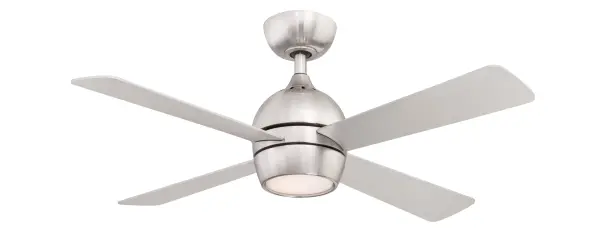 The Kwad 44 combines contemporary design with practical functionality. Its four-blade configuration delivers efficient airflow (3533 CFM) while the integrated 18W LED provides ample illumination. Smart home compatibility and reversible operation make it versatile for year-round use. - alternate view
