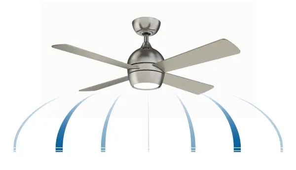 Kwad 44" Ceiling Fan with LED Light in Brushed Nickel - Image 6