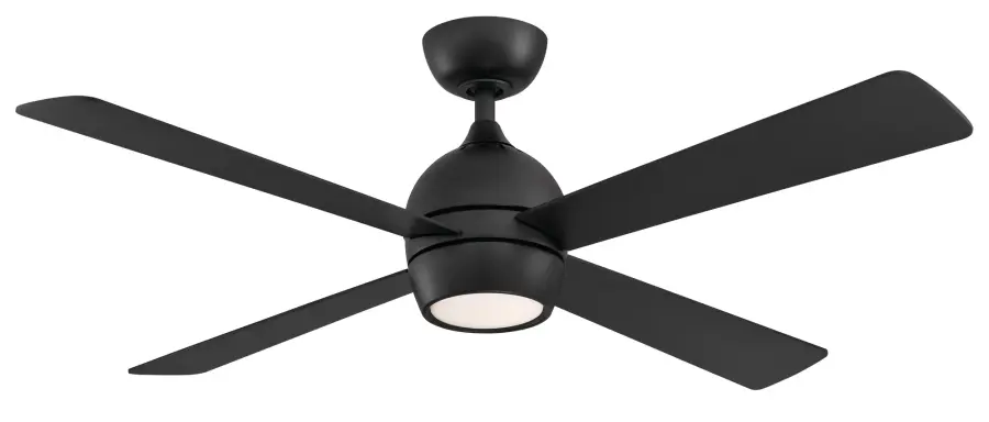 Kwad 52" Ceiling Fan with LED Light in Black - Image 1