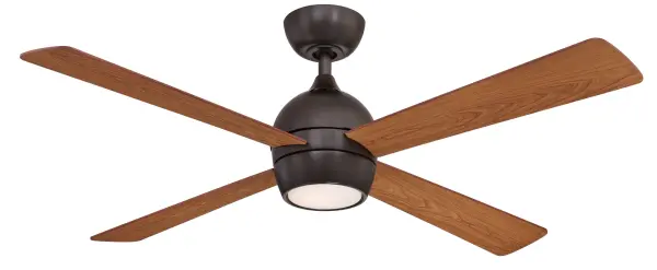 Fanimation enhances your space with the stylish Kwad ceiling fan, available in 44-inch and 52-inch blade options. Featuring a sleek four-blade design and integrated LED light kit, Kwad adds the perfect touch to any room. It includes a handheld remote control and is compatible with smart home systems when paired with the optional Wi-Fi receiver. Dry rated for indoor use, works with most smart home devices (control sold separately), and offers reversible airflow for year-round comfort