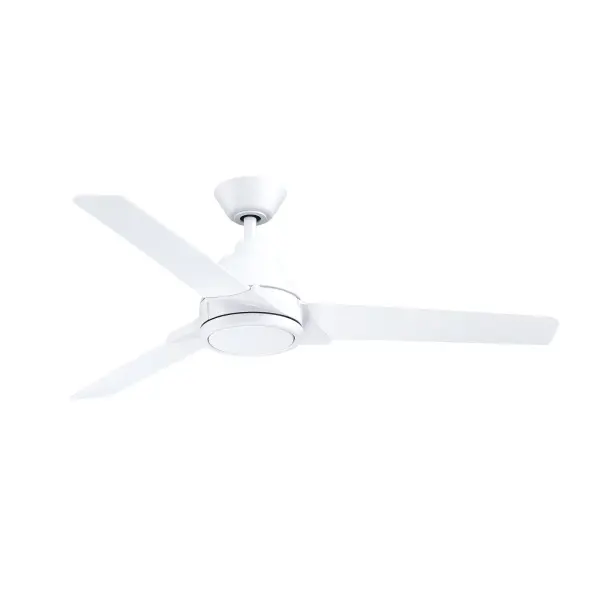 The Pyramid ceiling fan combines clean contemporary styling with exceptional performance. Its 90 CFM/W efficiency rating and integrated 1500-lumen LED make it both eco-friendly and practical for year-round comfort. - alternate view