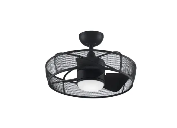 The Henry 20" ceiling fan combines industrial cage styling with modern functionality. Its compact size makes it ideal for smaller spaces, while the damp rating and reversible airflow provide year-round versatility indoors or outdoors.