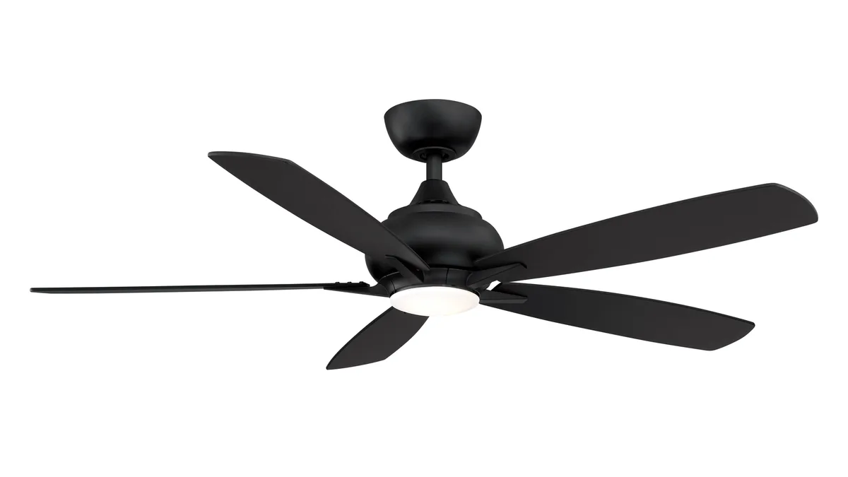 Doren 52 inch Indoor Ceiling Fan with LED Light Kit - Black