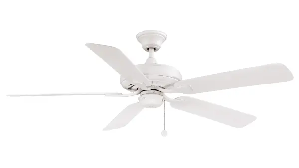 The Edgewood 52" ceiling fan combines style and functionality with wet location rating, making it perfect for covered patios, bathrooms, or any room. Energy-efficient AC motor delivers 6,107 CFM at high speed with pull chain control.