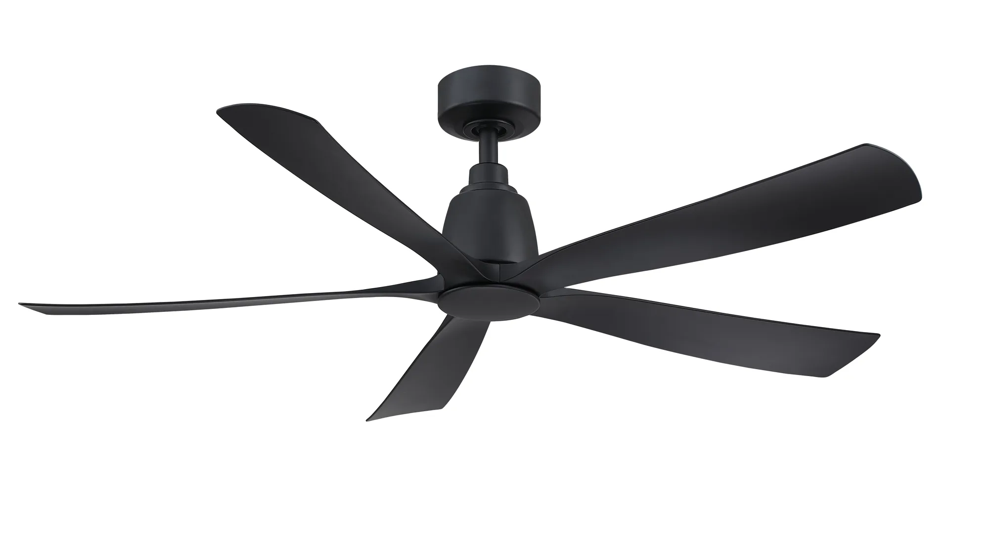 Kute5 52 inch Indoor/Outdoor Smart Ceiling Fan - Black with Black blades