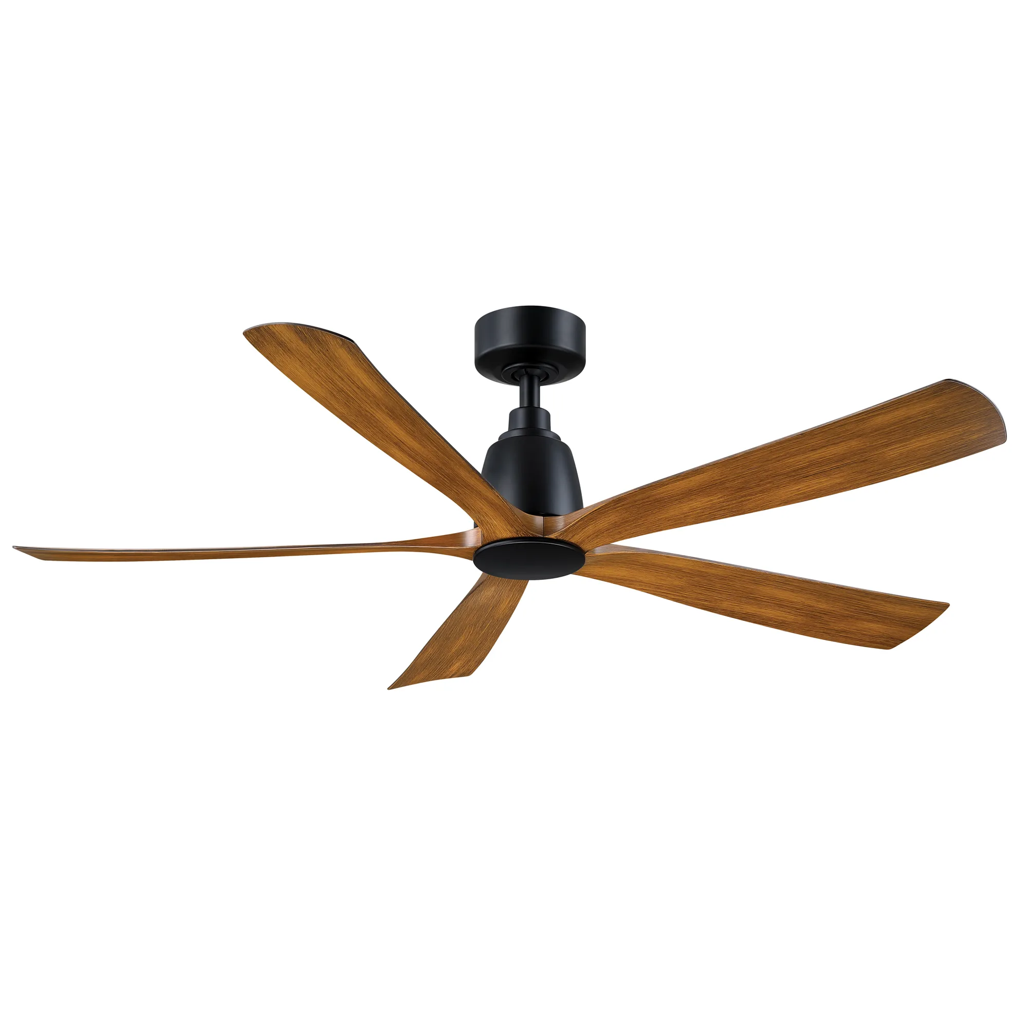 Kute5 52 inch Indoor/Outdoor Smart Ceiling Fan - Black with Koa Blade