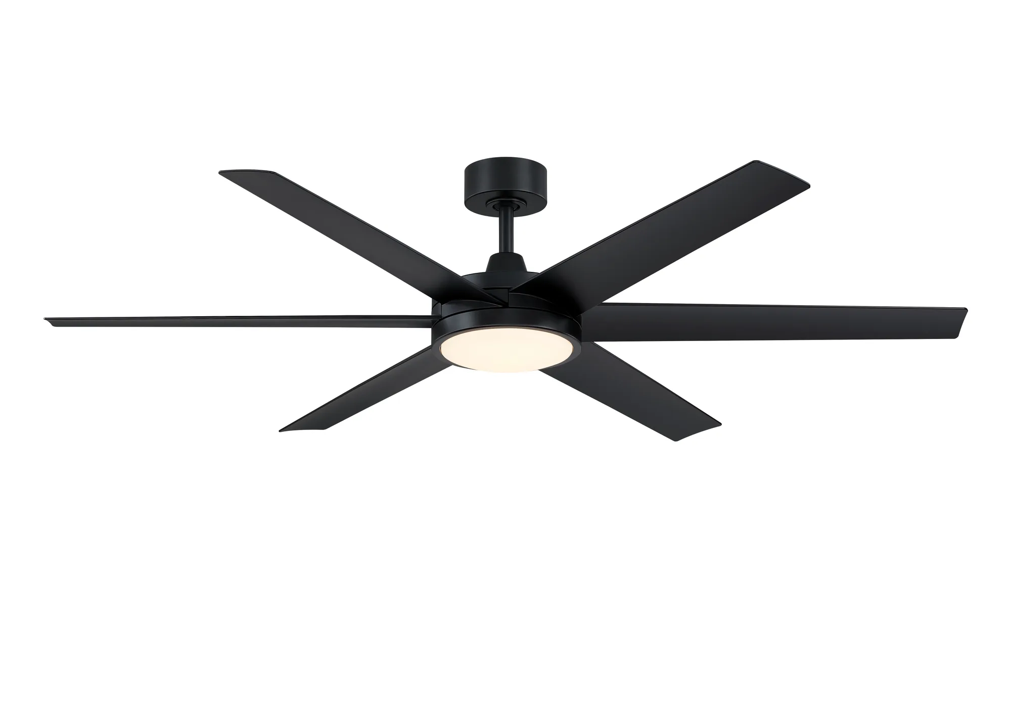 Brawn 64 inch Indoor/Outdoor Smart Ceiling Fan with LED CCT Select Light Kit - Black with Black blades