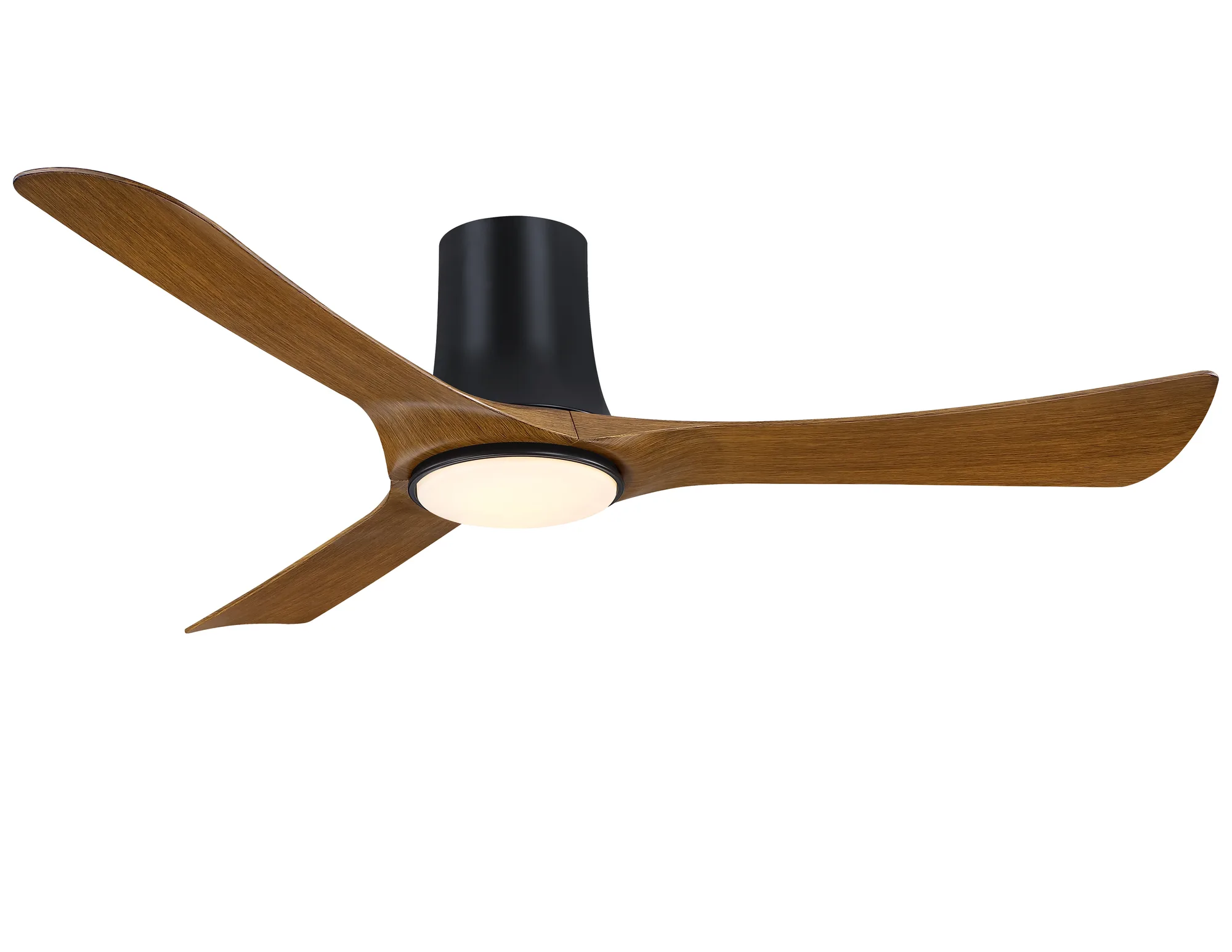 Corke 52 inch Indoor/Outdoor Smart Ceiling Fan with LED CCT Select Light Kit - Black with Koa Blades