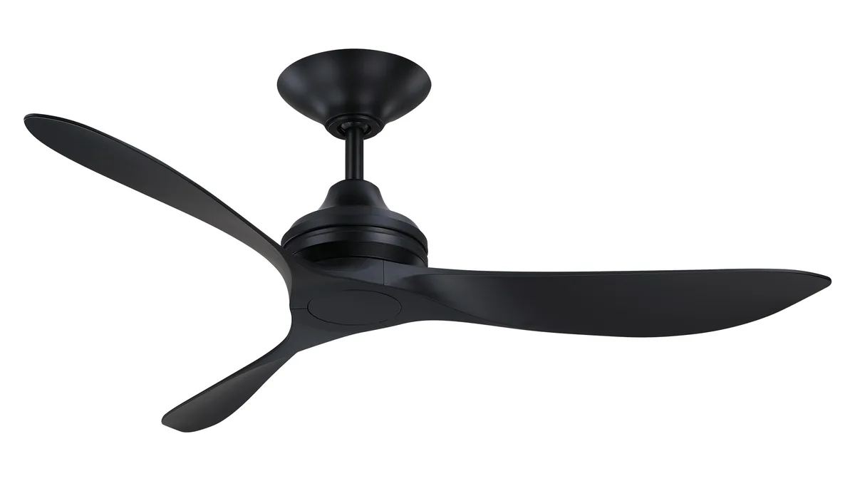 Aviara Coastal Marine Grade 52 inch Indoor/Outdoor Smart Ceiling Fan - Black with Black Blades
