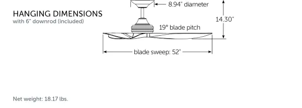 Elevate your indoor or outdoor space with the Aviara Coastal 52-inch Ceiling Fan, designed for durability, performance, and coastal style. Ideal for patios, porches, sunrooms, or living areas, Aviara Coastal delivers dependable airflow with a marine-grade construction built to withstand humid and outdoor environments. Its quiet, smooth operation creates a calm, comfortable atmosphere, while the included remote control lets you easily adjust fan speeds and lighting to match the moment. Stylish and resilient, Aviara Coastal brings refined comfort wherever you install it. - alternate view