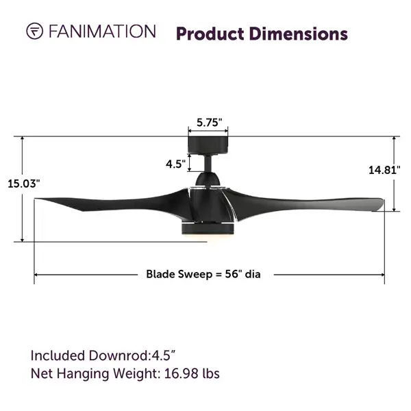 Klear 56" Ceiling Fan with LED Light - Image 6