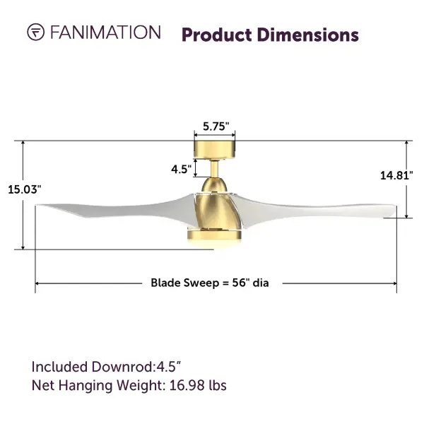 Klear 56" Ceiling Fan with LED Light - Image 4