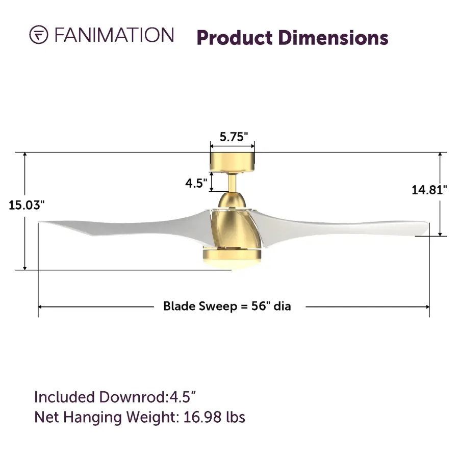 Klear 56" Ceiling Fan with LED Light - Image 4