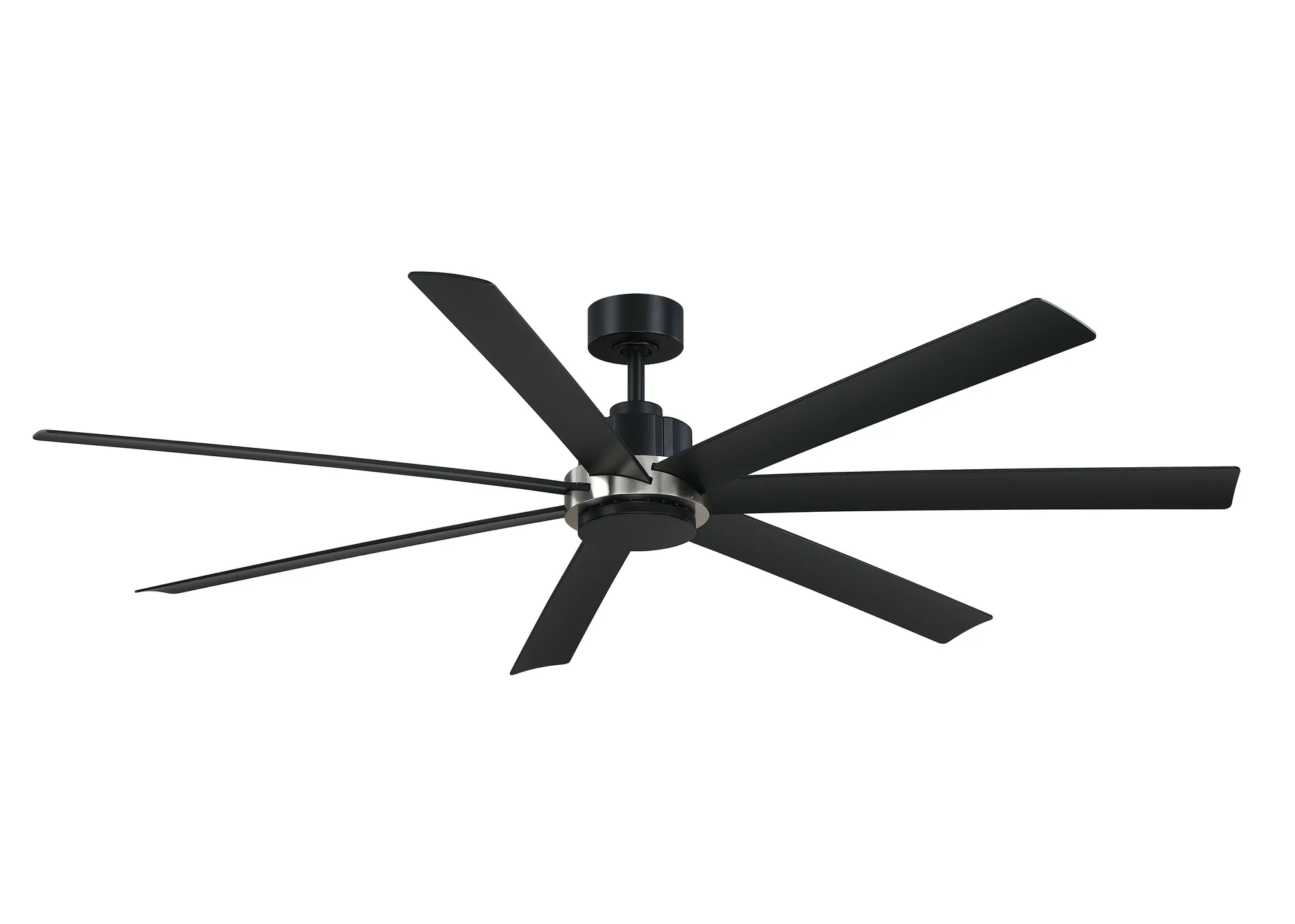 Pendry 72 inch Indoor/Outdoor Smart Ceiling Fan - Black with Brushed Nickel Accent and Black Blades