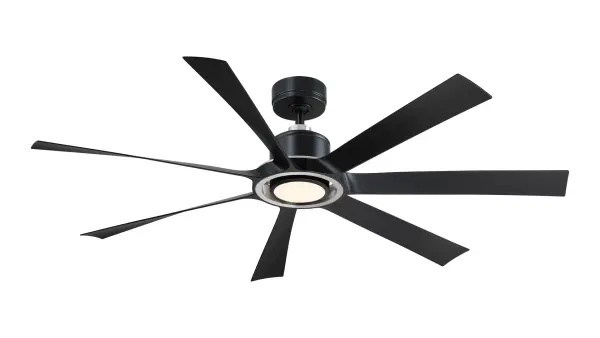 The Lenzi combines powerful airflow with energy-efficient LED lighting in a contemporary design. Seven blades deliver 7,942 CFM on high speed while the DC motor ensures whisper-quiet operation and exceptional efficiency at 227 CFM/Watt.