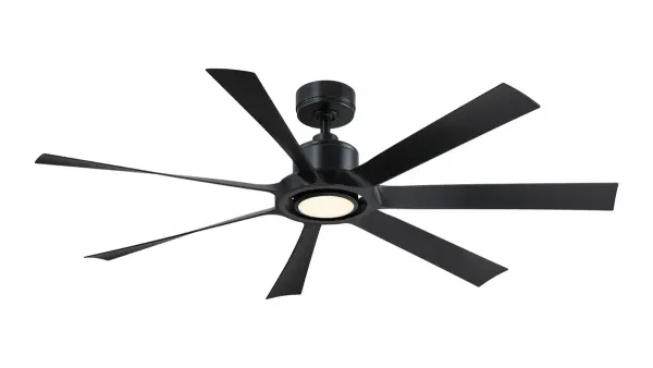 Introducing the Lenzi 60-inch Ceiling Fan. Seven reversible blades in your finish choice of black, brushed nickel, or matte white. This versatile fan is a must-have for homeowners who demand both form and function. Upgrade your home with the Lenzi Ceiling Fan and enjoy enhanced airflow, customizable lighting, and a stunning focal point that complements any décor.