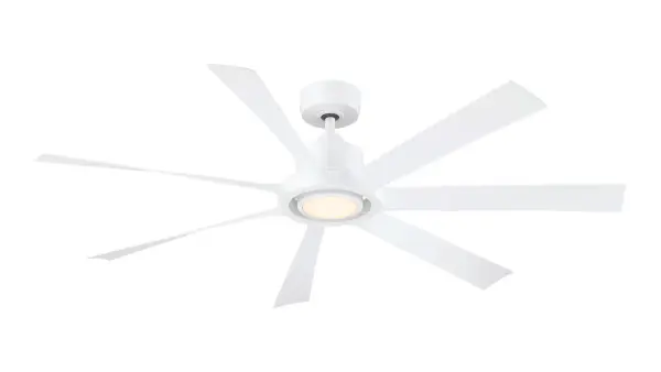 Introducing the Lenzi 60-inch Ceiling Fan. Seven reversible blades in your finish choice of black, brushed nickel, or matte white. This versatile fan is a must-have for homeowners who demand both form and function. Upgrade your home with the Lenzi Ceiling Fan and enjoy enhanced airflow, customizable lighting, and a stunning focal point that complements any décor.