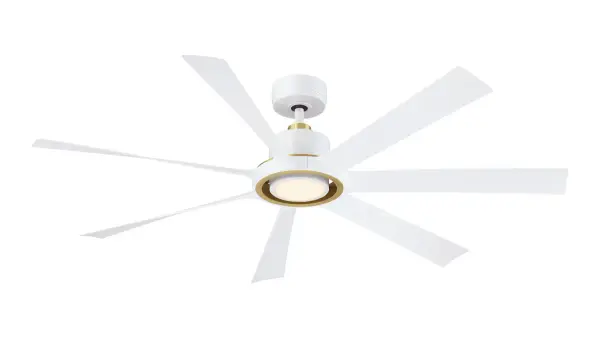 Introducing the Lenzi 60-inch Ceiling Fan. Seven reversible blades in your finish choice of black, brushed nickel, or matte white. This versatile fan is a must-have for homeowners who demand both form and function. Upgrade your home with the Lenzi Ceiling Fan and enjoy enhanced airflow, customizable lighting, and a stunning focal point that complements any décor.