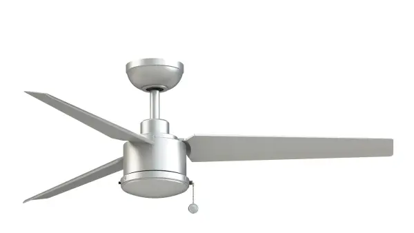 The PC/DC combines sophisticated design with DC motor efficiency in a versatile 52-inch ceiling fan. Wet-rated for outdoor durability, it delivers impressive 5,664 CFM airflow while using only 19 watts, making it ideal for year-round comfort.