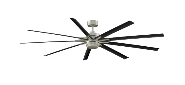 The Odyn 84 by Fanimation makes a dramatic statement in any space with its iconic nine-blade design and commanding presence. Designed for expansive indoor and outdoor living areas, this ceiling fan combines contemporary style with exceptional performance and energy efficiency. A powerful DC motor delivers smooth, quiet operation, while the integrated dimmable LED light kit with CCT Select Technology allows you to customize the ambiance with multiple light color options. Featuring fanSync Wi-Fi connectivity, the Odyn 84 can be controlled through your smartphone or compatible voice assistant for added convenience. Complete with an included remote control, this fan offers the perfect blend of modern technology, comfort, and sophisticated design for great rooms, covered patios, and other large-scale spaces. - alternate view