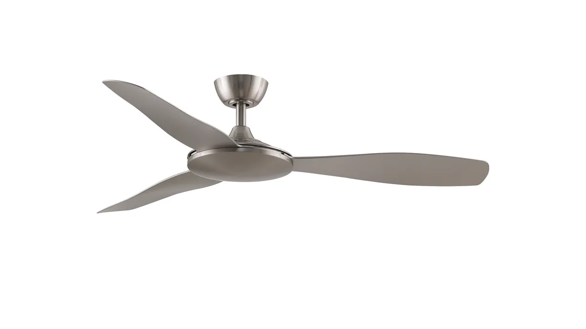 GlideAire 52 inch Indoor/Outdoor Ceiling Fan - Brushed Nickel with Brushed Nickel blades