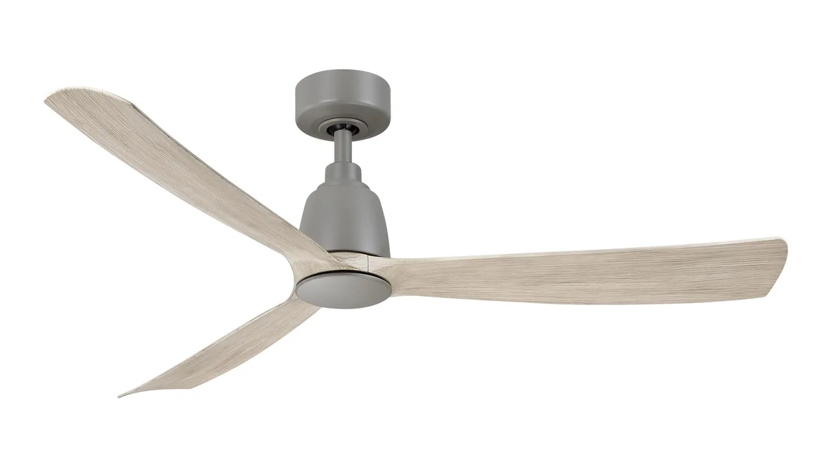 Kute 52 inch Indoor/Outdoor Smart Ceiling Fan - Antique Graphite with Light Oak blades
