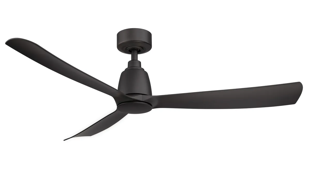 Kute 52 inch Indoor/Outdoor Smart Ceiling Fan - Black with Black blades