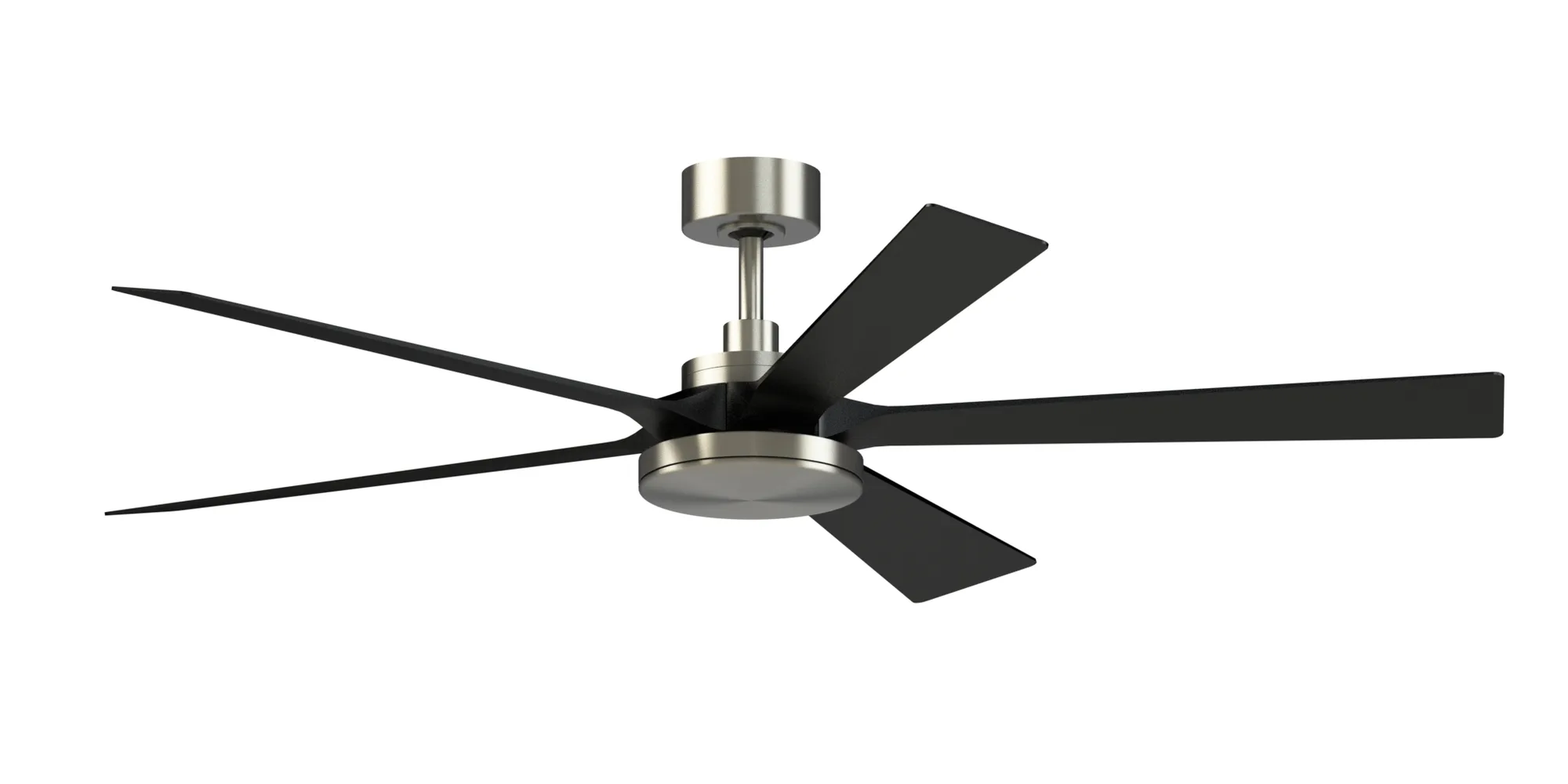 TorchAire 64 inch Indoor/Outdoor Smart Ceiling Fan with LED CCT Select Light Kit - Brushed Nickel with Black blades