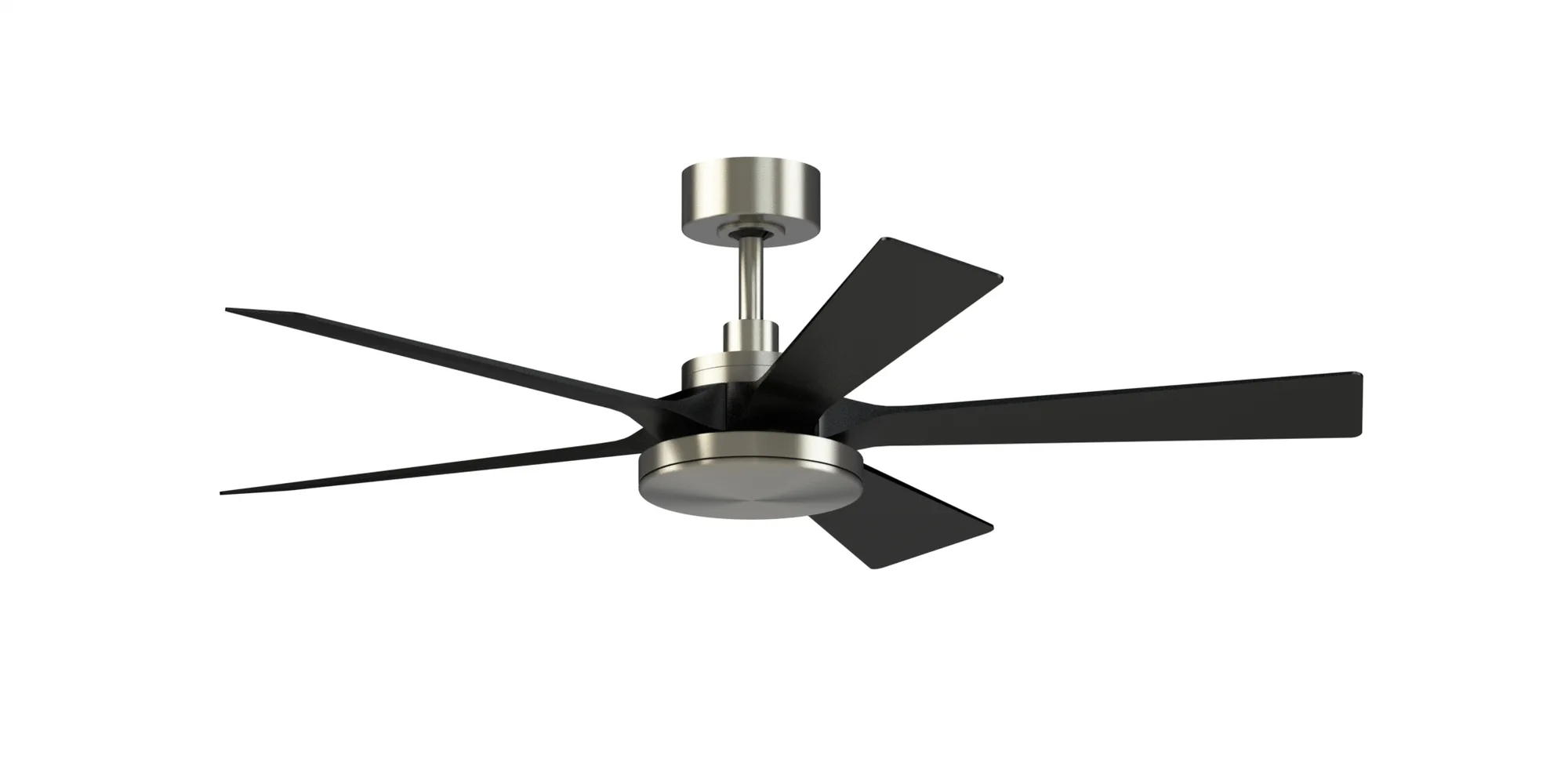 TorchAire 52 inch Indoor/Outdoor Smart Ceiling Fan with LED CCT Select Light Kit - Brushed Nickel with Black blades