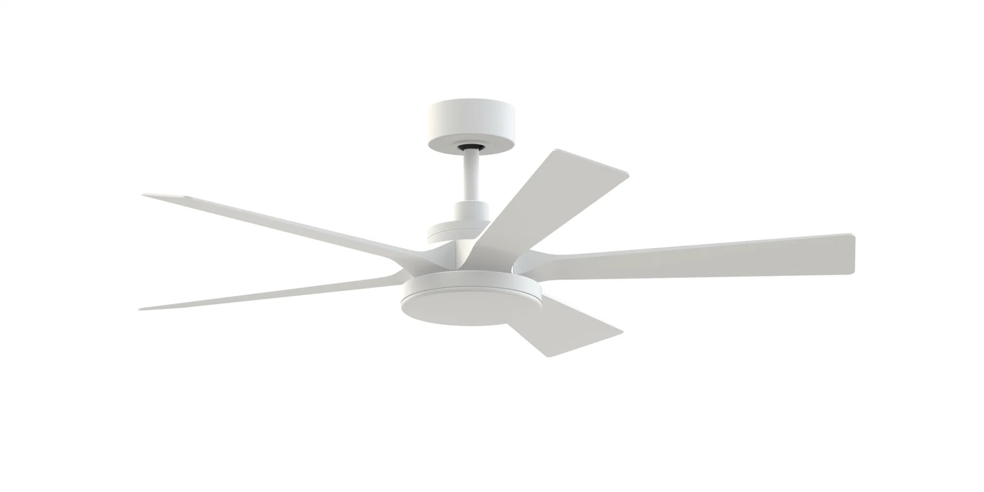 TorchAire 52 inch Indoor/Outdoor Smart Ceiling Fan with LED CCT Select Light Kit - Matte White with Matte White blades