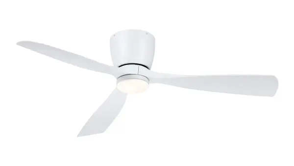 The Klinch 52 combines clean lines with exceptional performance, delivering 5,429 CFM from a low-profile design. Perfect for rooms with lower ceilings, it features energy-efficient LED lighting and damp rating for versatile placement.
