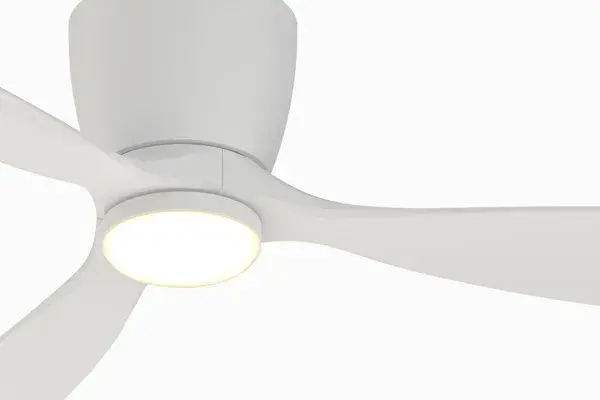 The Klinch 44 combines transitional style with impressive performance in a low-profile design. With 4,054 CFM airflow and energy-efficient 18W LED lighting, it's ideal for rooms with lower ceilings requiring both cooling and illumination. - alternate view