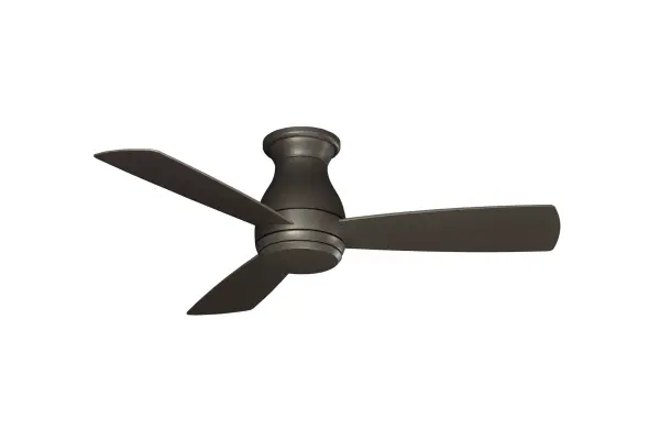 The Hugh 44 delivers exceptional performance for indoor and outdoor spaces with its wet-rated construction and powerful 2653 CFM airflow. The integrated 18W LED light kit provides 1400 lumens of warm illumination, while the 3-speed motor with reverse function offers year-round comfort. - alternate view