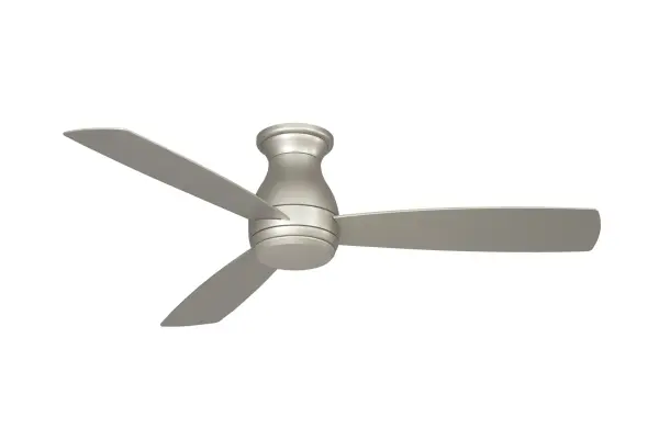 The Hugh 52 delivers exceptional airflow (3392 CFM) with wet-rated durability for any space. Its brushed nickel finish and integrated LED light kit make it both functional and stylish, while the included remote offers convenient control. - alternate view