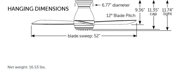 Hugh 52" Ceiling Fan with LED Light in Brushed Nickel - Image 5