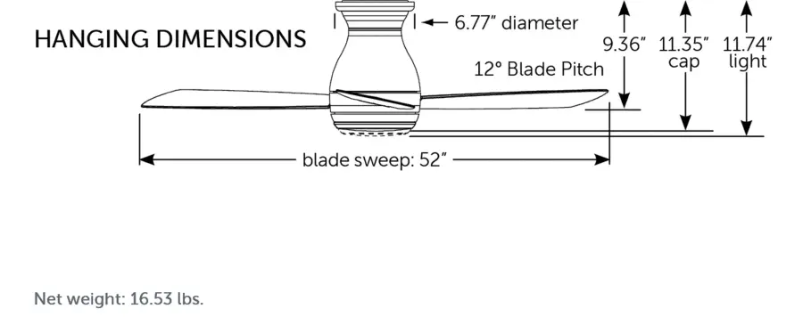 Hugh 52" Ceiling Fan with LED Light in Brushed Nickel - Image 5