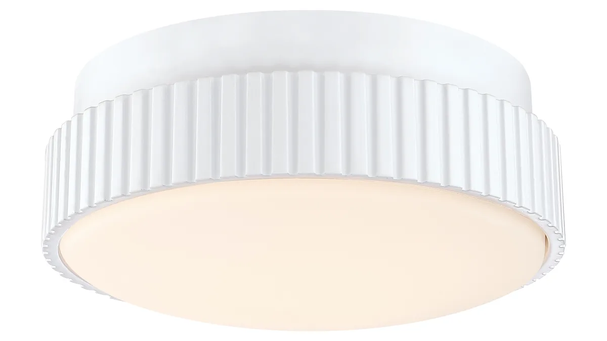 Kute Ceiling Fan Knurled Correlated Color Temperature (CCT) Select LED Light Kit - Matte White