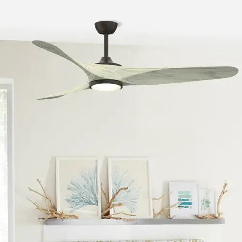 The Yardley combines exceptional airflow (7999 CFM) with energy-efficient DC motor technology and versatile indoor/outdoor damp rating. Features adjustable color temperature LED lighting and convenient remote control. - alternate view