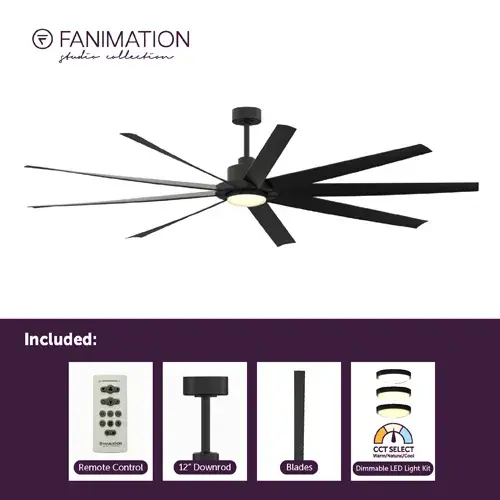 EightyFour 84" Large Diameter Ceiling Fan with LED Light - Image 3