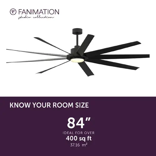 EightyFour 84" Large Diameter Ceiling Fan with LED Light - Image 4