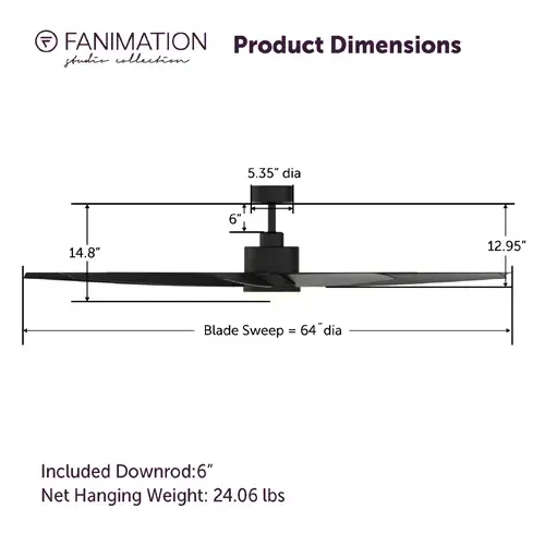 SixtyFour 64" Ceiling Fan with LED Light - Image 7