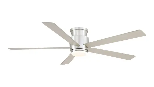 The AireHug delivers exceptional airflow (6,138 CFM) in a space-saving hugger design. With reversible blades, integrated LED lighting with adjustable color temperature, and remote control, it's ideal for bedrooms and living spaces with ceiling height constraints.