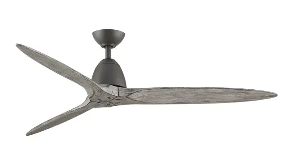 The Prop ceiling fan by Michael Graves Design Group combines modern sophistication with artistic flair. Its three hand-carved buttonwood blades and brushed nickel finish create a unique statement piece for contemporary spaces.