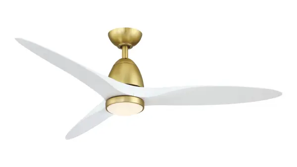 The Prop 52" combines sleek modern design with energy-efficient DC motor technology and adjustable color temperature LED lighting. Perfect for medium to large spaces, this damp-rated fan delivers exceptional airflow efficiency.