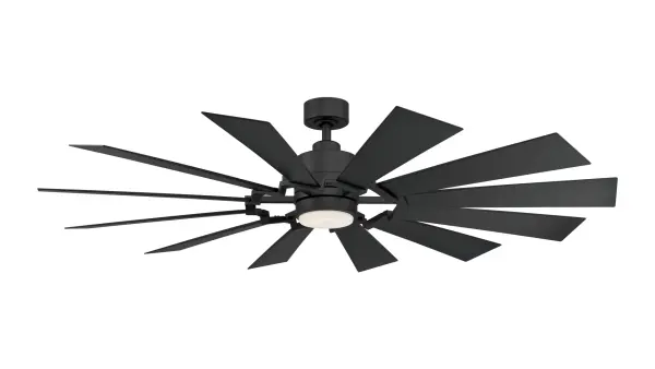 The Kindred combines powerful airflow (6162 CFM) with energy-efficient DC motor technology and integrated LED lighting. Features 12 blades, variable speed control, and damp rating for versatile indoor/outdoor use.