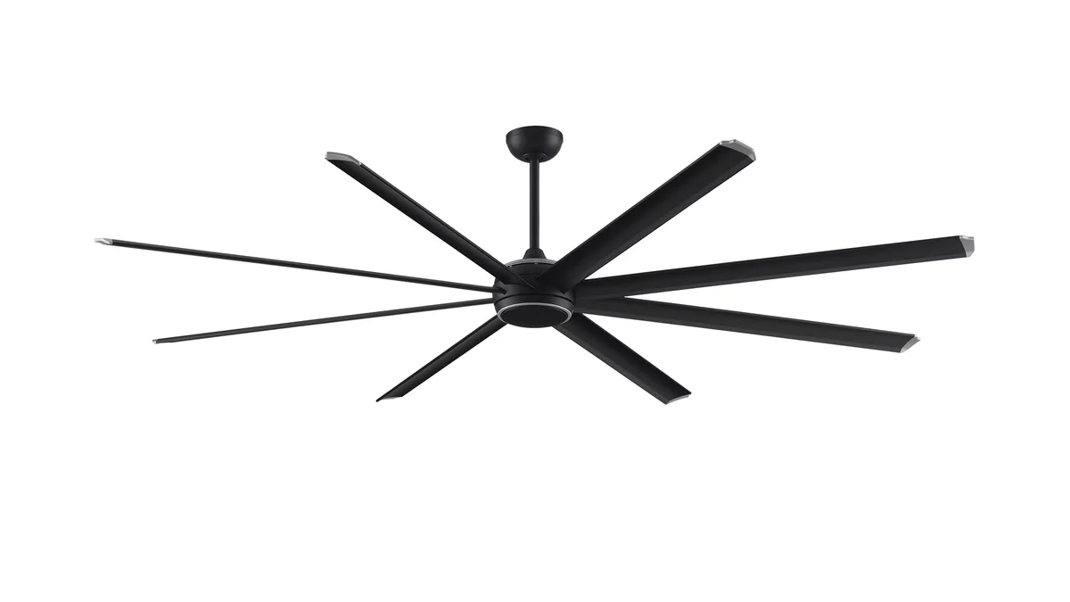 Stellar 96 Indoor/Outdoor Smart Ceiling Fan DC Motor with LED CCT Select Light Kit - Black