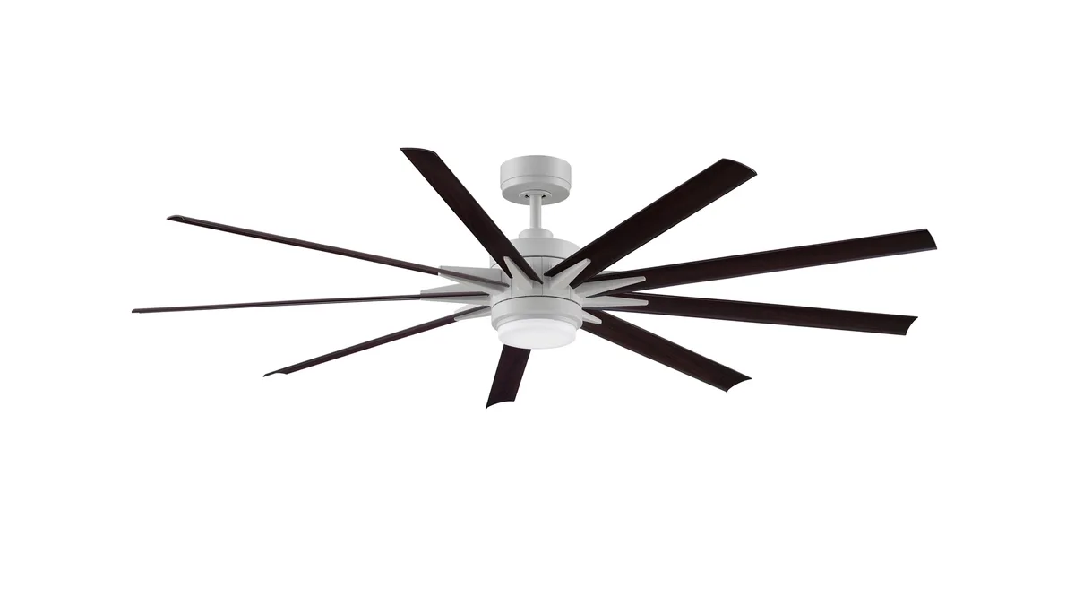 Odyn Indoor/Outdoor Custom Smart Ceiling Fan DC Motor- Matte White with LED Light Kit