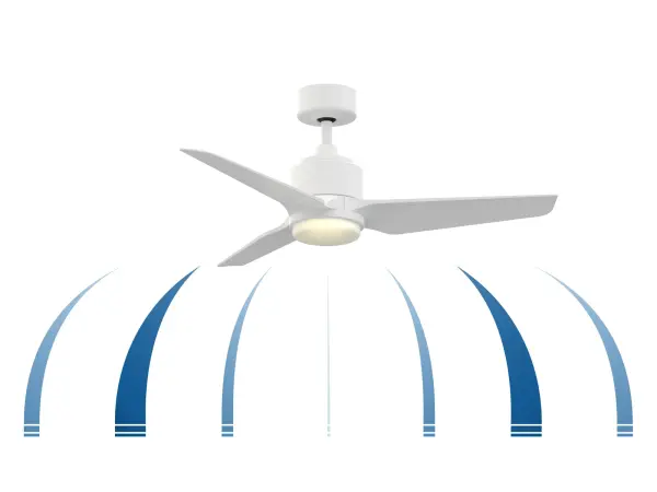 The TriAire Custom 44" Marine Grade fan combines wet-rated durability with exceptional airflow efficiency. Featuring a DC motor, WiFi control, and Energy Star certification, it delivers 5,103 CFM while using just 12 watts. - alternate view